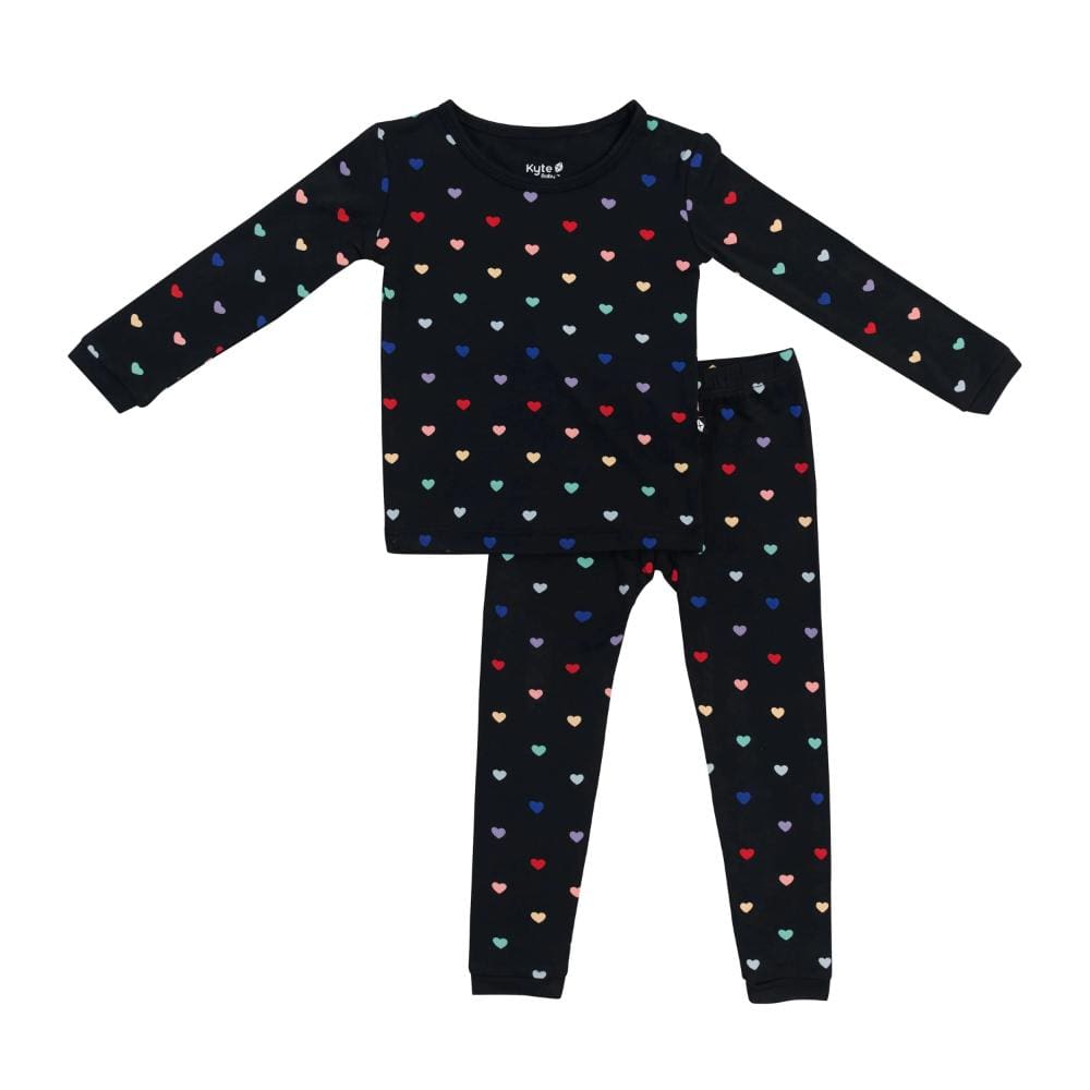 Kyte Baby Long Sleeve Pajama Set - Midnight Rainbow Heart By KYTE BABY Canada -