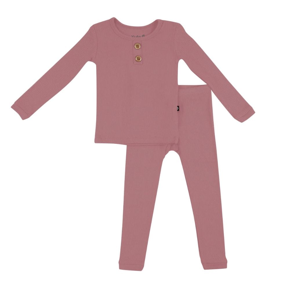 Kyte Baby Ribbed Henley Set - Dusty Rose By KYTE BABY Canada -