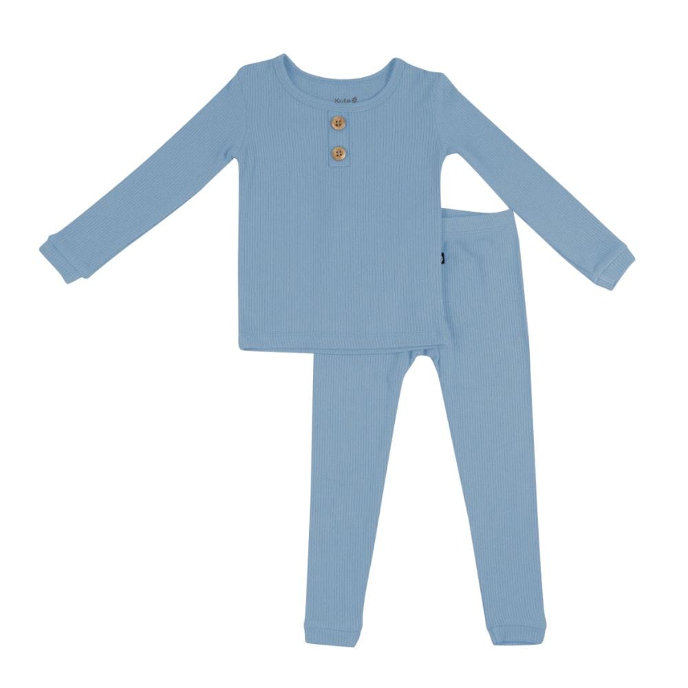 Kyte Baby Ribbed Henley Set - Slate By KYTE BABY Canada -