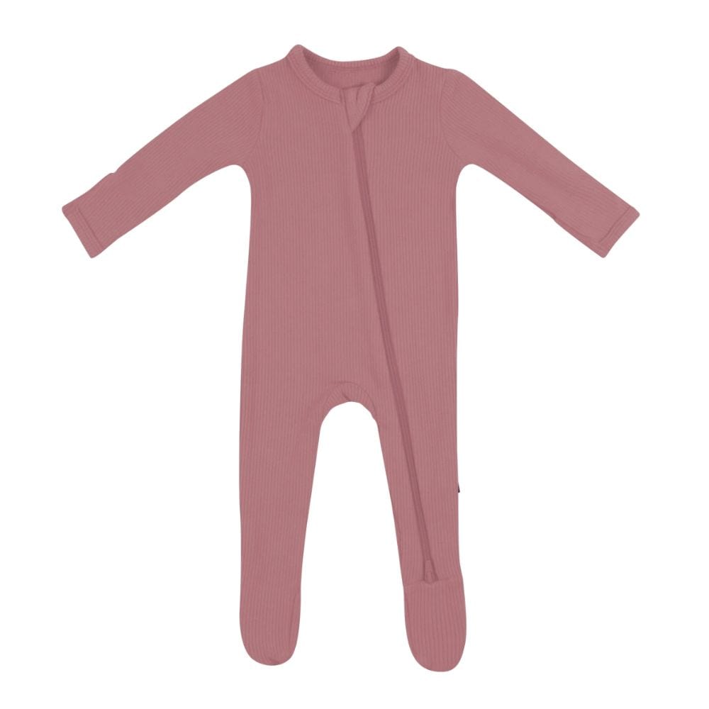 Kyte Baby Ribbed Zippered Footie - Dusty Rose By KYTE BABY Canada -