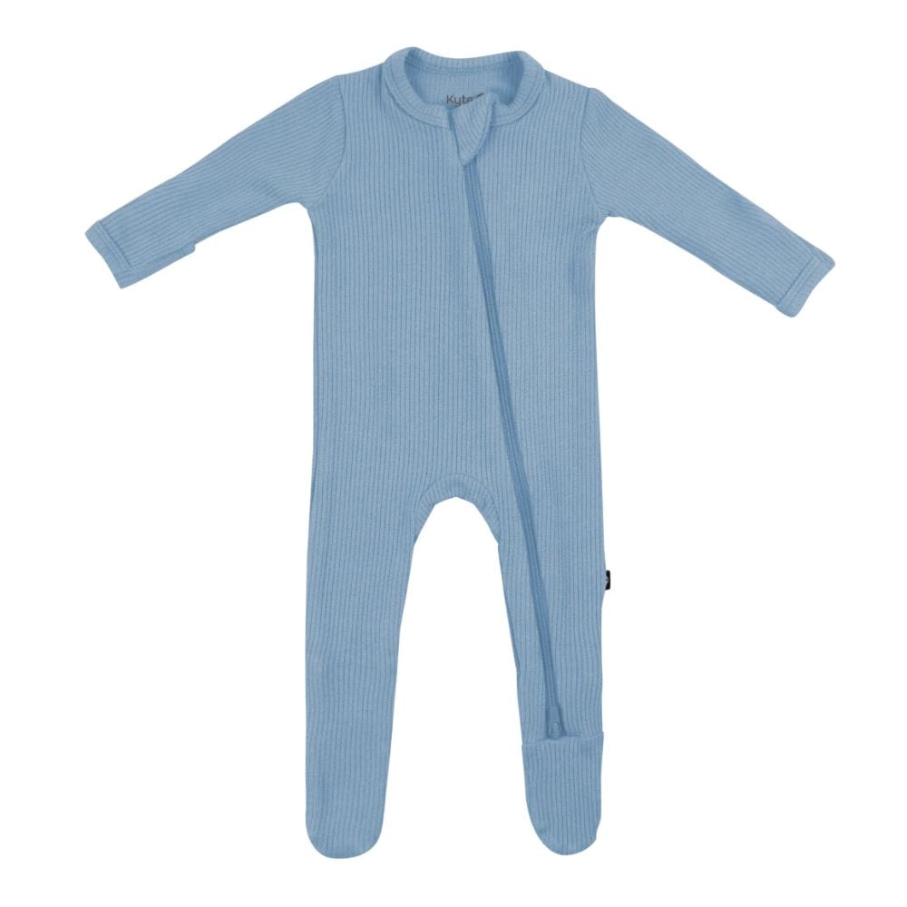 Kyte Baby Ribbed Zippered Footie - Slate By KYTE BABY Canada -