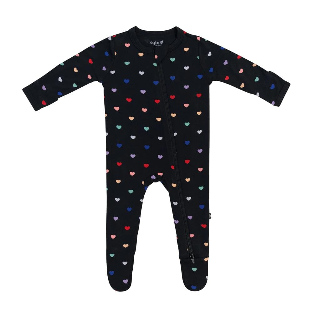 Kyte Baby Zippered Footie - Midnight Rainbow Heart By KYTE BABY Canada -