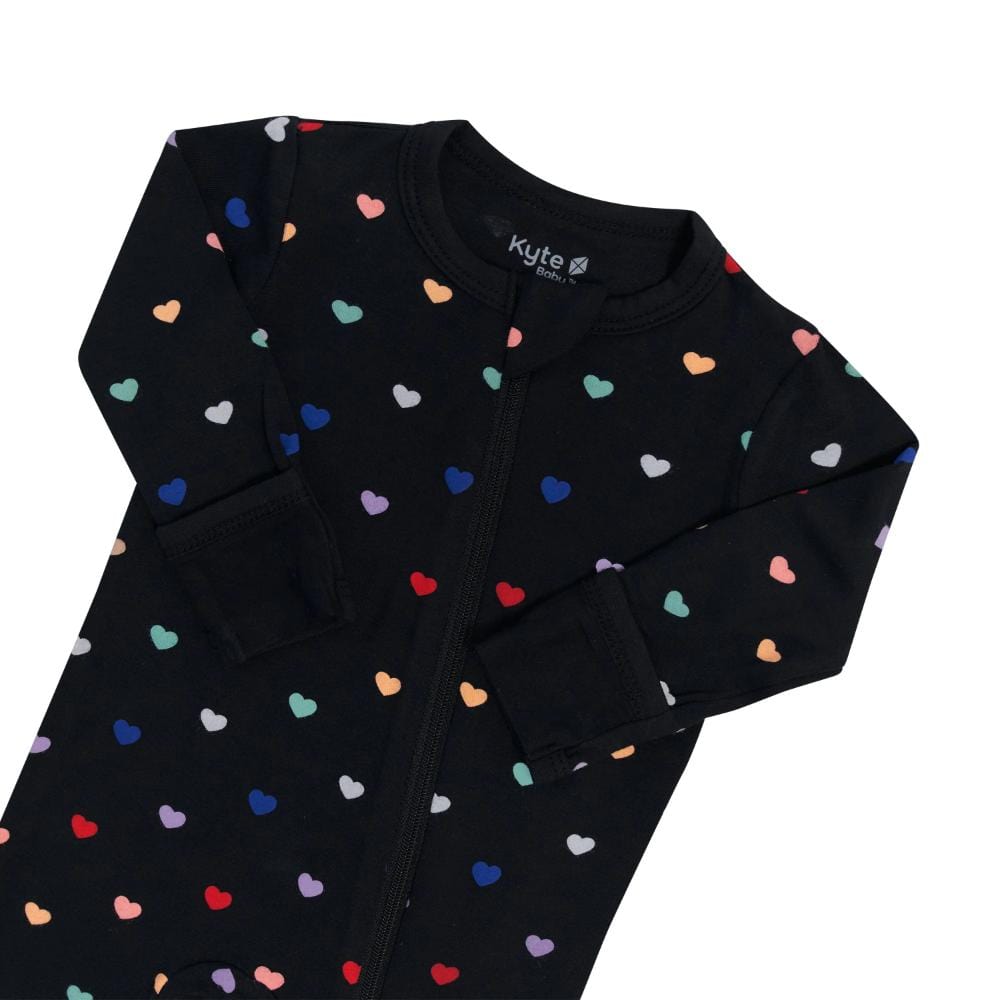 Kyte Baby Zippered Footie - Midnight Rainbow Heart By KYTE BABY Canada -