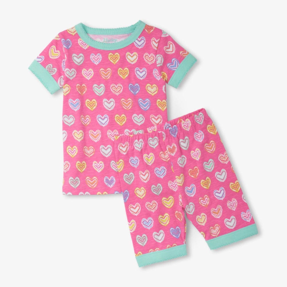 Little Blue House 2-Piece Short Cotton Pajama Set - Shibori Hearts By LITTLE BLUE HOUSE Canada -