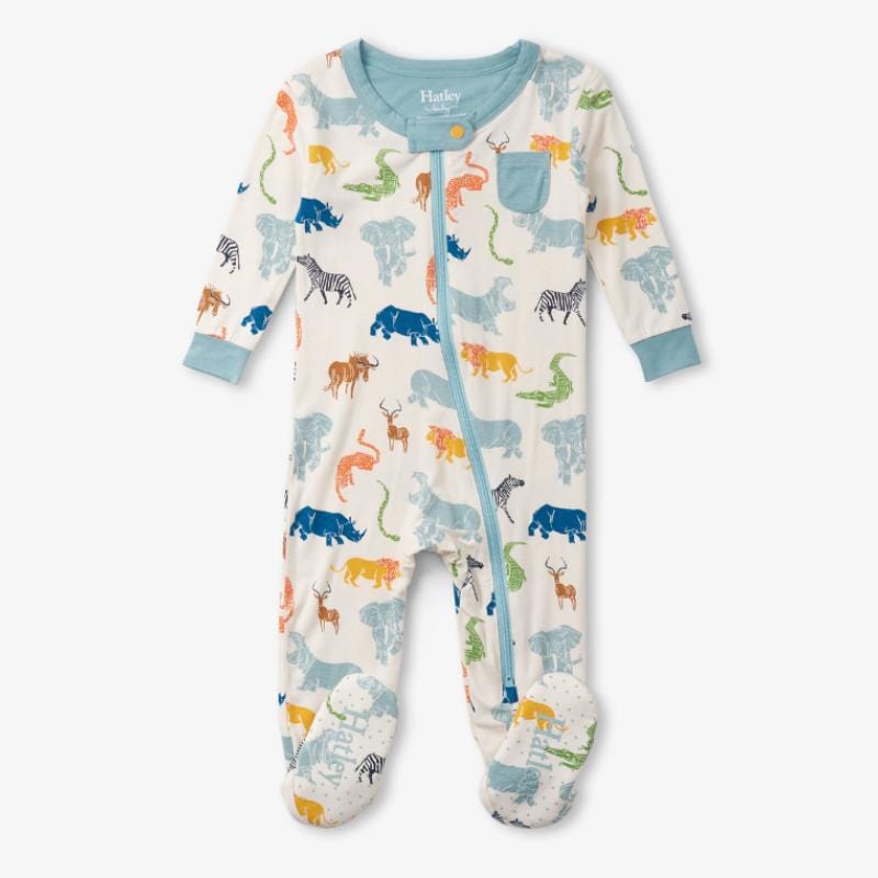Little Blue House Baby Boys Footed Coverall - Scratchy Safari By LITTLE BLUE HOUSE Canada -
