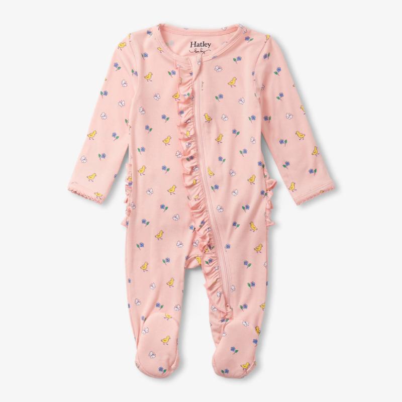 Little Blue House Baby Girls Ruffle Footed Coverall - Springtime By LITTLE BLUE HOUSE Canada -