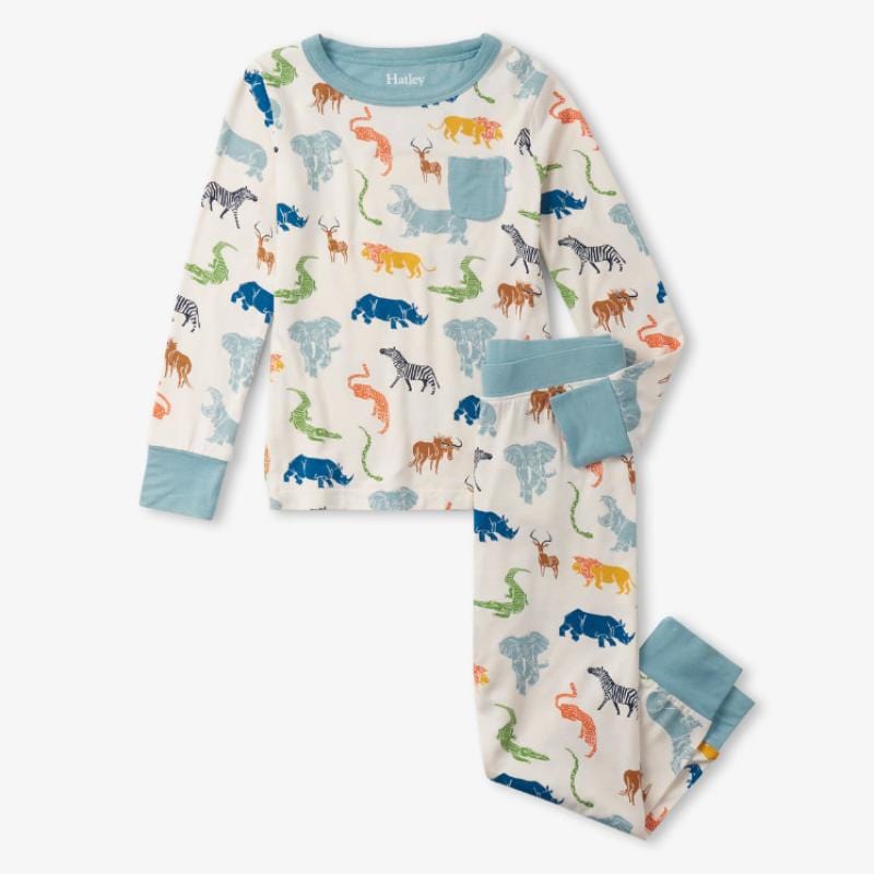 Little Blue House Boys Bamboo Pajama Set - Scratchy Safari By LITTLE BLUE HOUSE Canada -