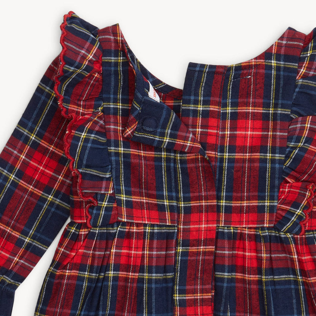 Magnetic Me Ruffle Romper Flannel - Holiday Plaid By MAGNETIC ME Canada -