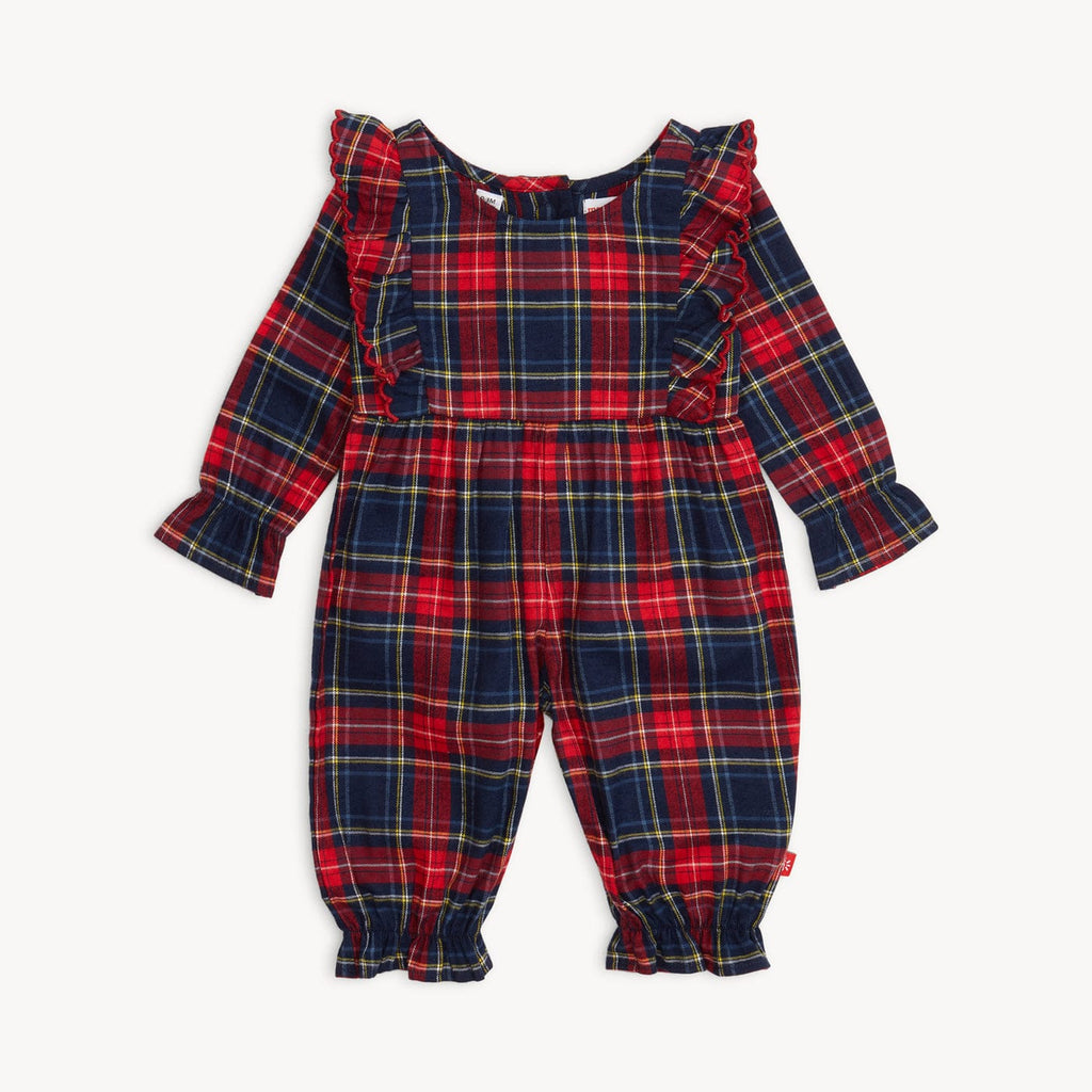 Magnetic Me Ruffle Romper Flannel - Holiday Plaid By MAGNETIC ME Canada -