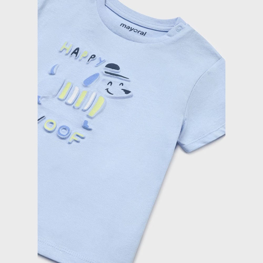 Mayoral 1030 Baby Boys Happy Woof T-Shirt - Celeste By MAYORAL Canada -