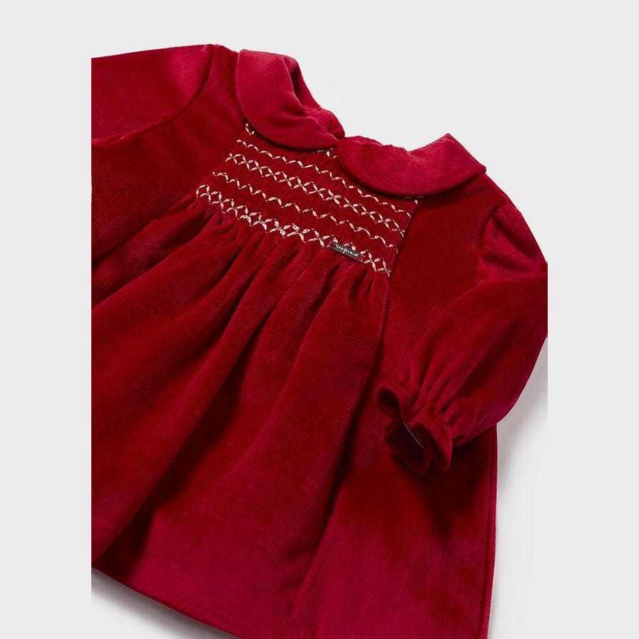 Red fashion velour baby dress