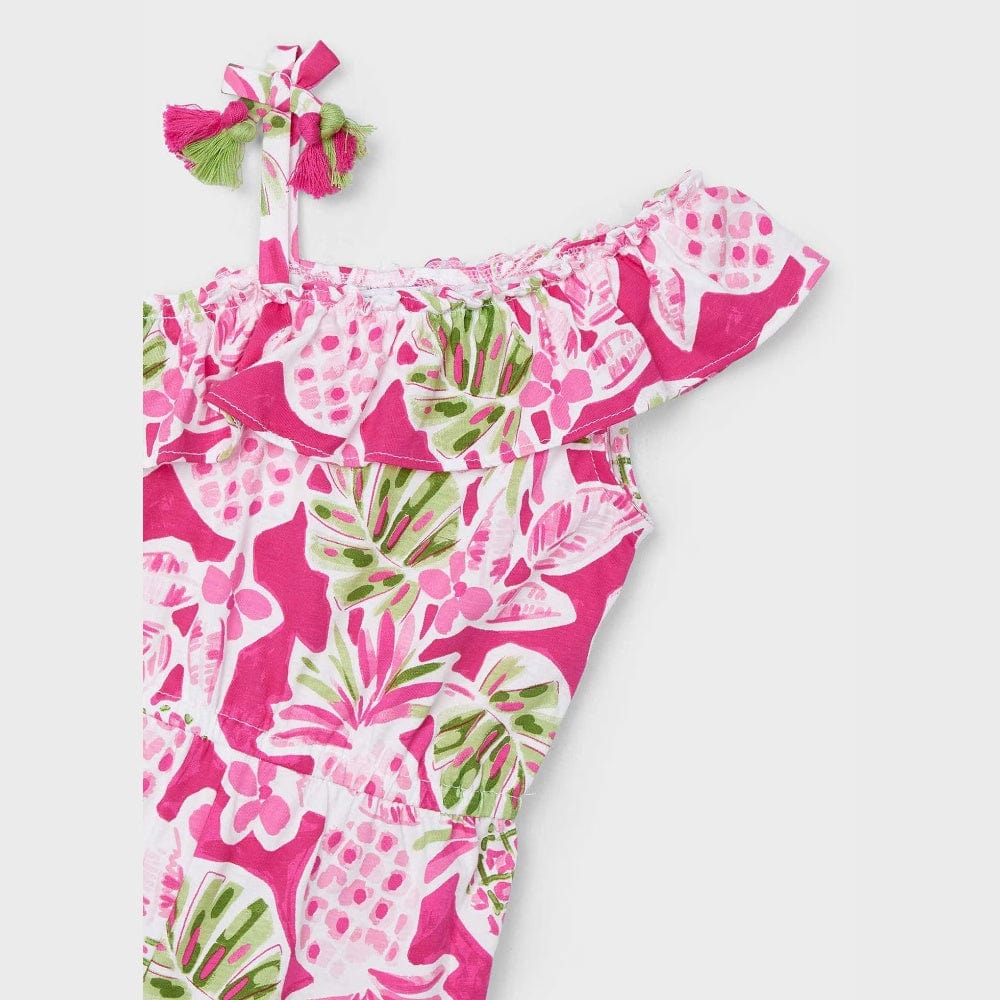 Mayoral 3864 Girls Pineapple Romper - Fuchsia By MAYORAL Canada -