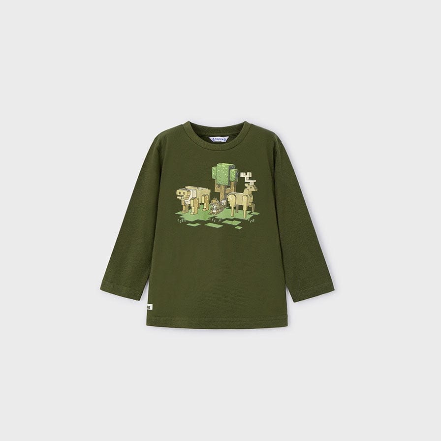 Mayoral 4054 Boys Long Sleeve Tee Nature - Musgo By MAYORAL Canada -