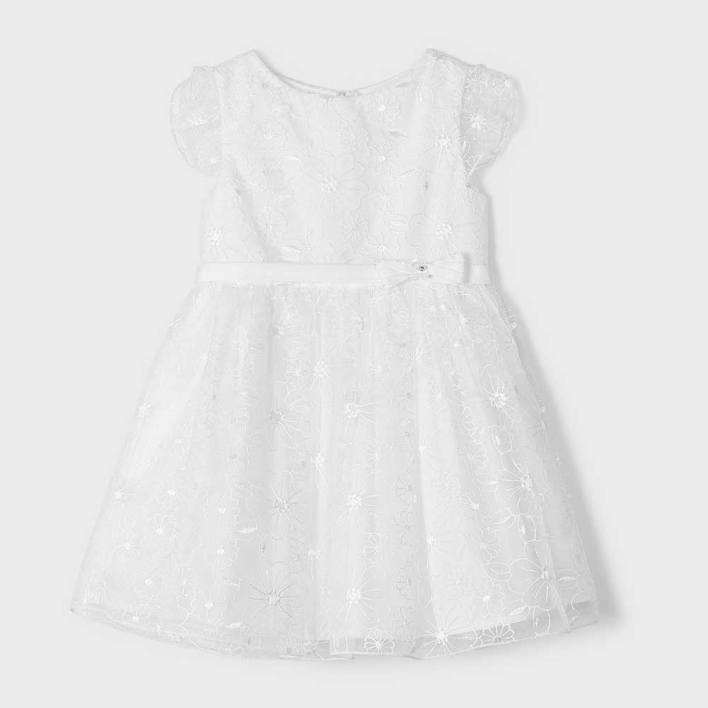 Mayoral Embroidered Dress - Blanco By MAYORAL Canada -