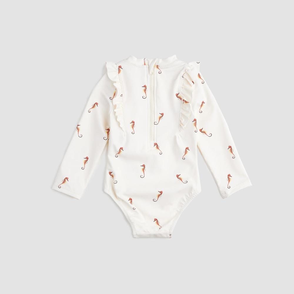 Miles The Label Long Sleeve Swimsuit - Cream Seahorse By MILES THE LABEL Canada -