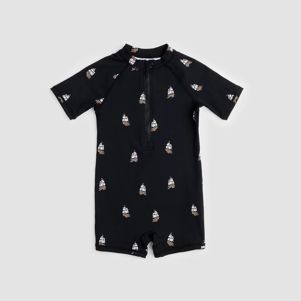 Miles The Label Swim Romper - Pirate Ship Print By MILES THE LABEL Canada -