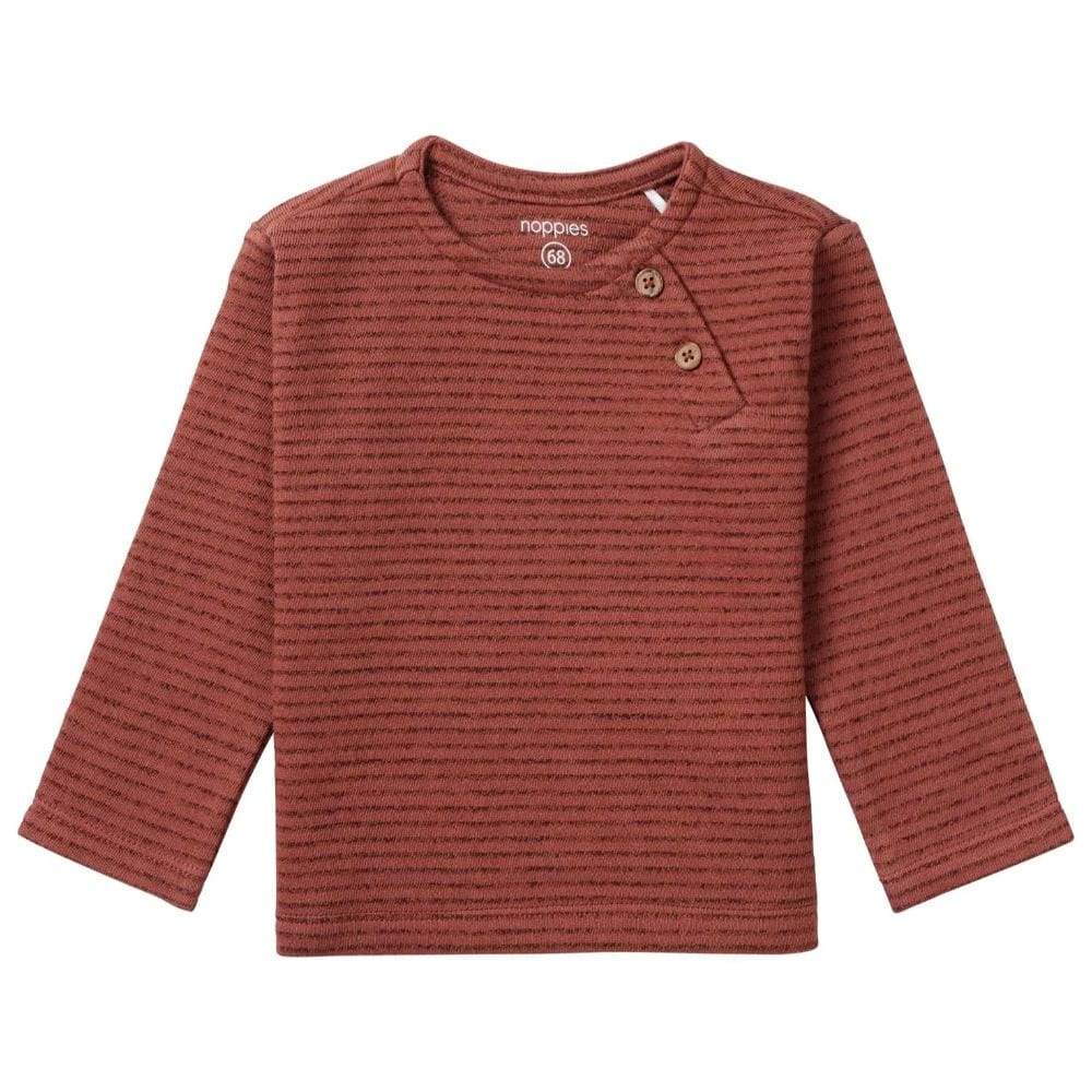 Noppies Tiburon Long Sleeve Stripe Tee - Brick By NOPPIES Canada -