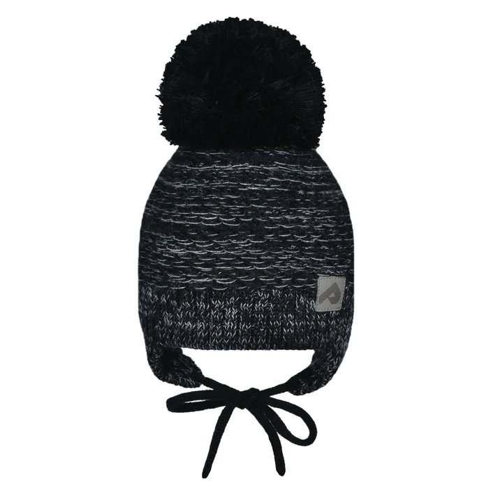 Perlimpinpin Acrylic Tuque with Ears - Black/Gray By PERLIMPINPIN Canada -