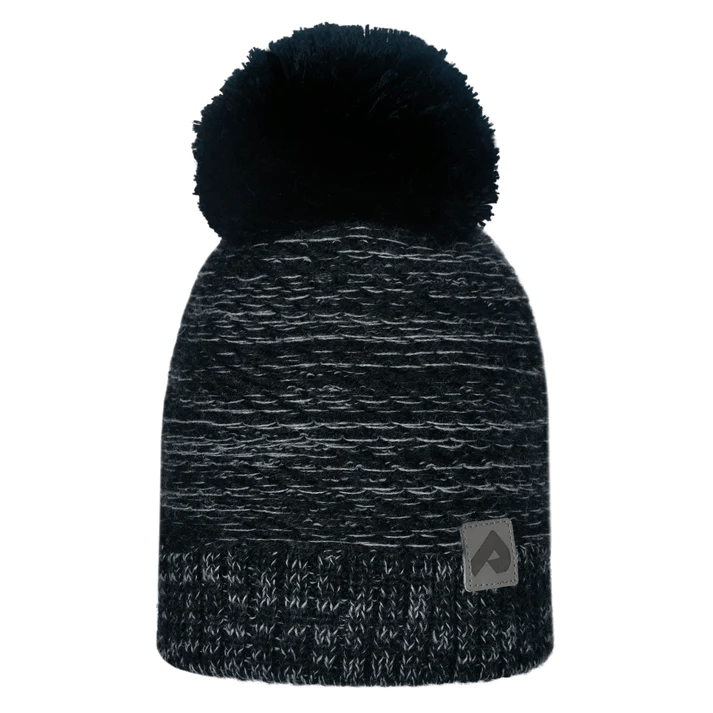 Perlimpinpin Winter Tuque With Removable Pompom - Black/Grey By PERLIMPINPIN Canada -