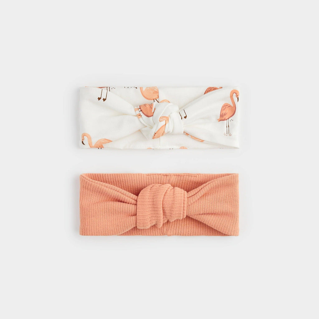 Petit Lem 2 Pack Headbands - Coral/Flamingos By PETIT LEM Canada -