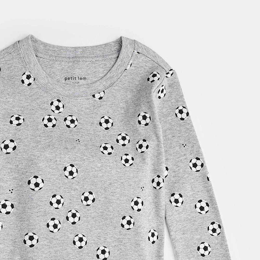 Petit Lem Pajama Set - Soccer/Heather Grey By PETIT LEM Canada -