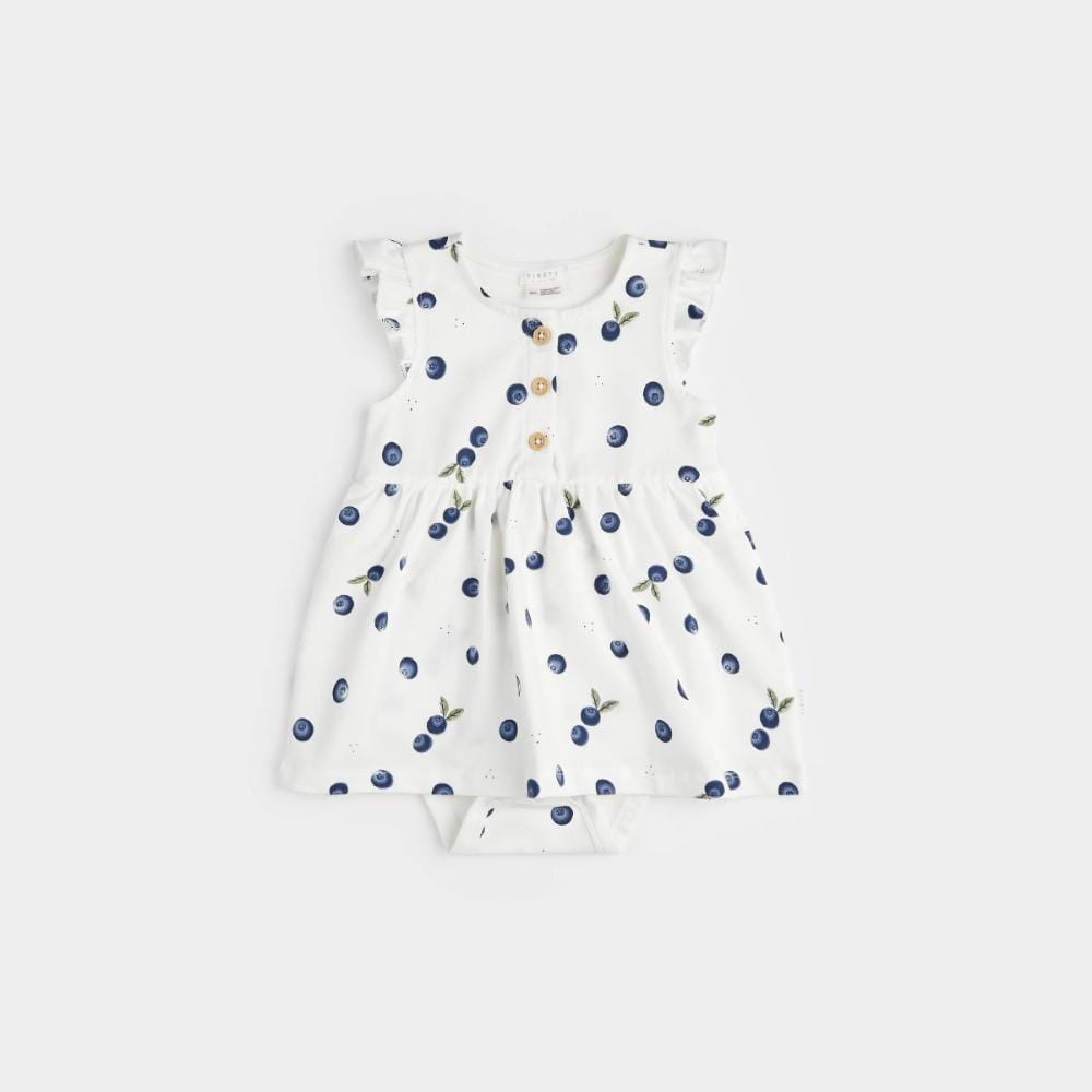Petit Lem Romper Dress - Blueberries/Off-White By PETIT LEM Canada -