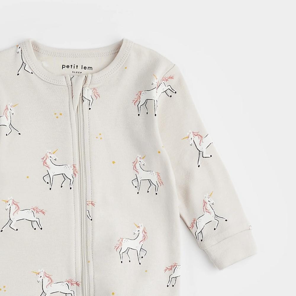 Petit Lem Zipper Sleeper - I want to Believe Unicorn By PETIT LEM Canada -