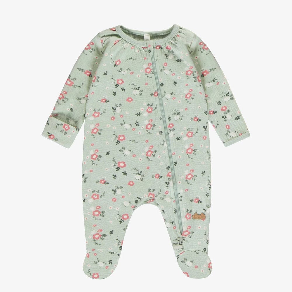 Souris Mini Organic Jersey Sleeper - Blue Floral By SOURIS MINI Canada -