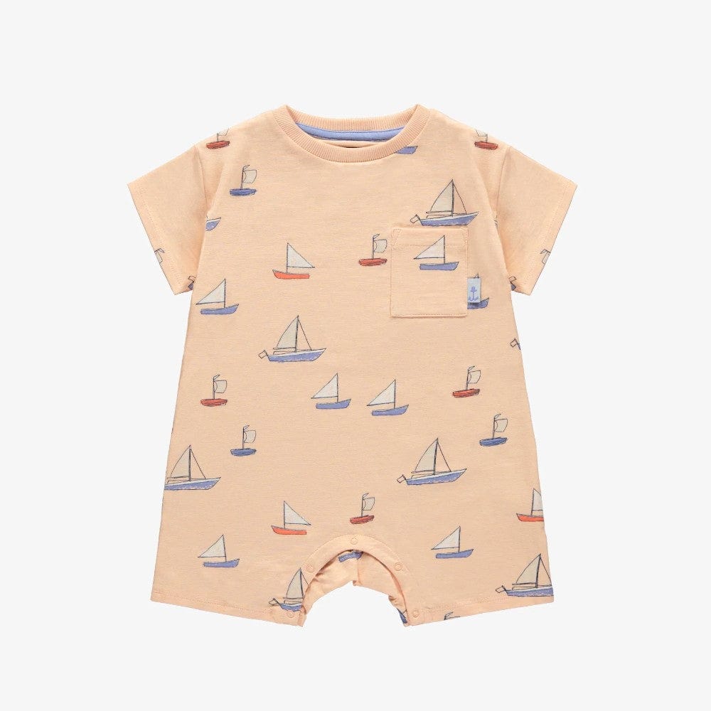 Souris Mini Sailboat Romper - Orange By SOURIS MINI Canada -