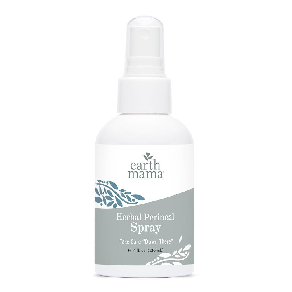 Earth mama herbal perineal spray bottle with clear top cover.