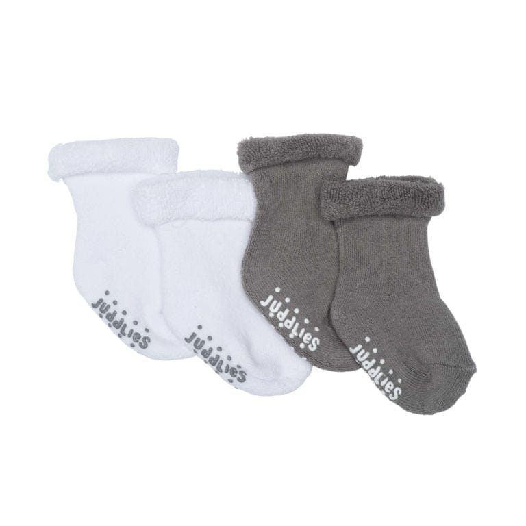 WHITE & GREY Juddlies Infant Socks |  2 Pack By JUDDLIES Canada - 26911