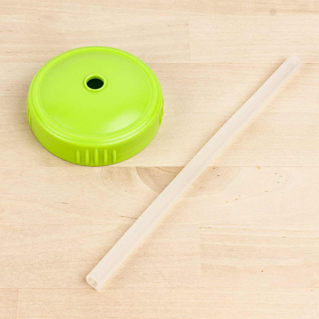 Replay recycled lid for cup in lime green colour. Clear straw.