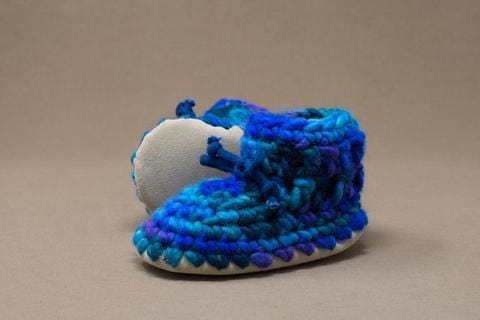 BLUE MULTI Padraig Baby Crocheted Slipper ( 3 to 12 Months) By PADRAIG Canada - 35507