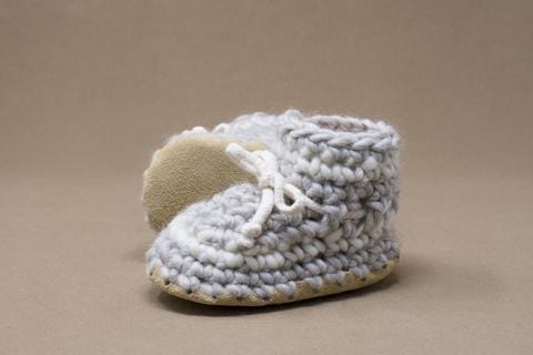 GREY STRIPE Padraig Baby Crocheted Slipper ( 3 to 12 Months) By PADRAIG Canada - 35511