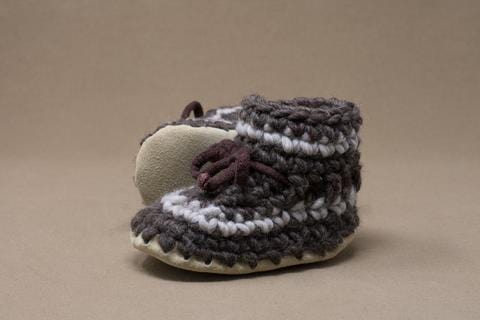 BROWN STRIPE Padraig Baby Crocheted Slipper ( 3 to 12 Months) By PADRAIG Canada - 35515