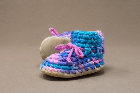 PINK MULTI Padraig Toddler Crocheted Slipper B5 (1 - 2 Years) By PADRAIG Canada - 35517