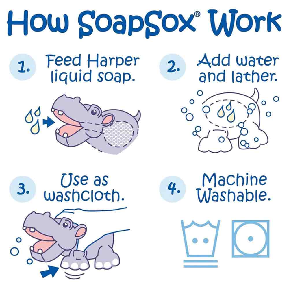 Soapsox Bath Scrub Harper the Hippo By SOAPSOX Canada - 43944
