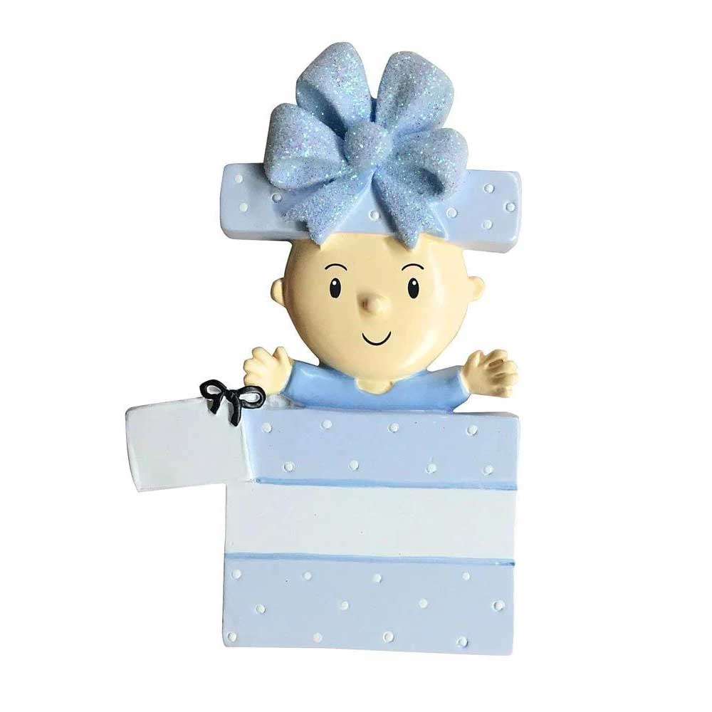 PolarX Chritmas Decoration - Baby in Gift Box - Blue By POLARX Canada - 49806