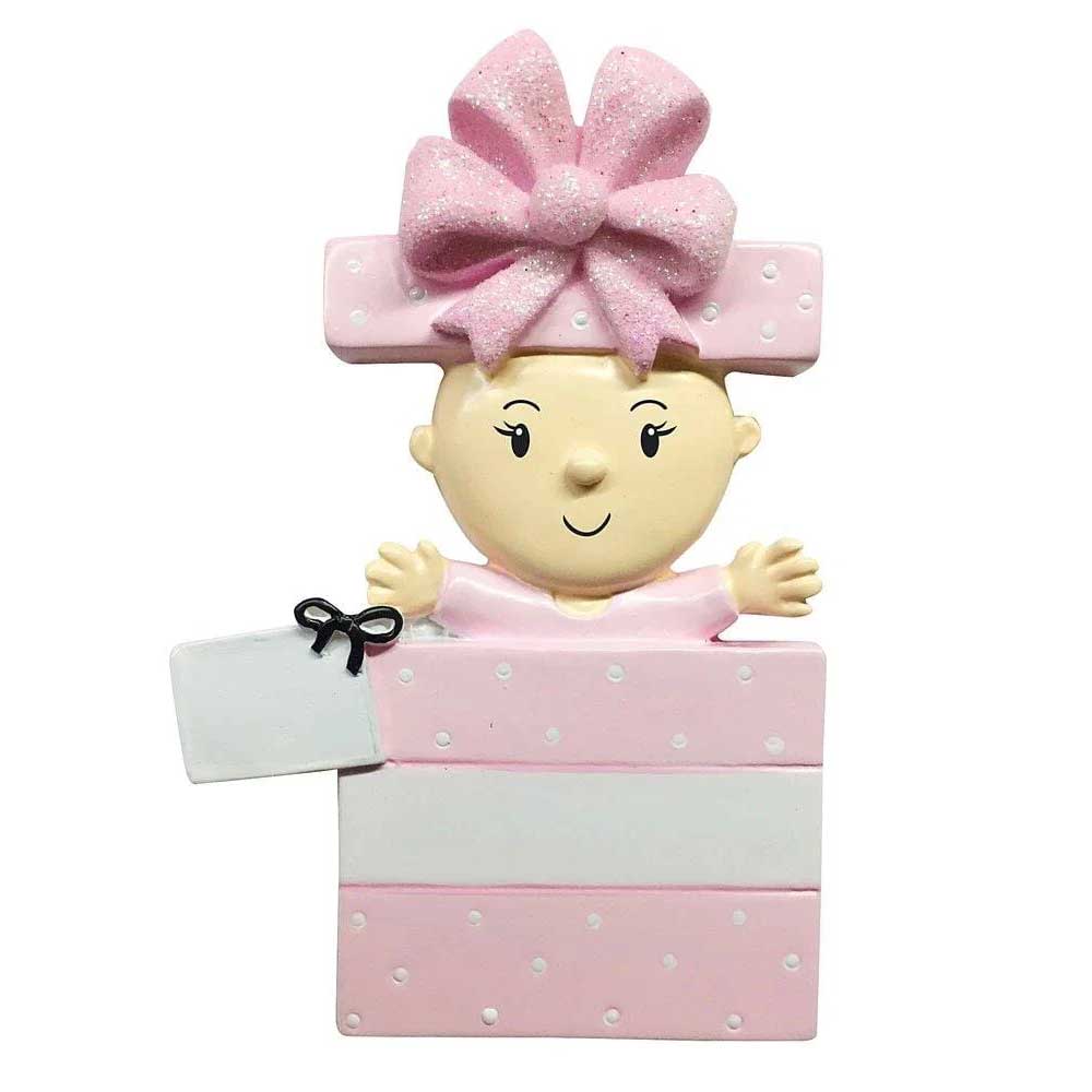 PolarX Chritmas Decoration - Baby in Gift Box - Pink By POLARX Canada - 49813