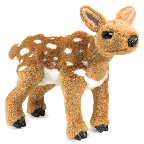 Sweet soft brown and white spotted fawn hand puppet. 