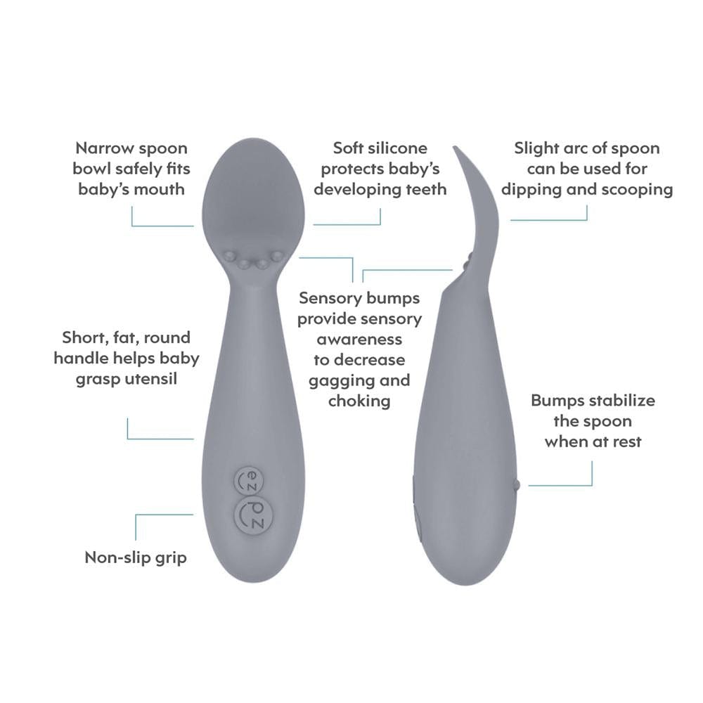  ezpz Tiny Spoon (2 Pack in Lime) - 100% Silicone