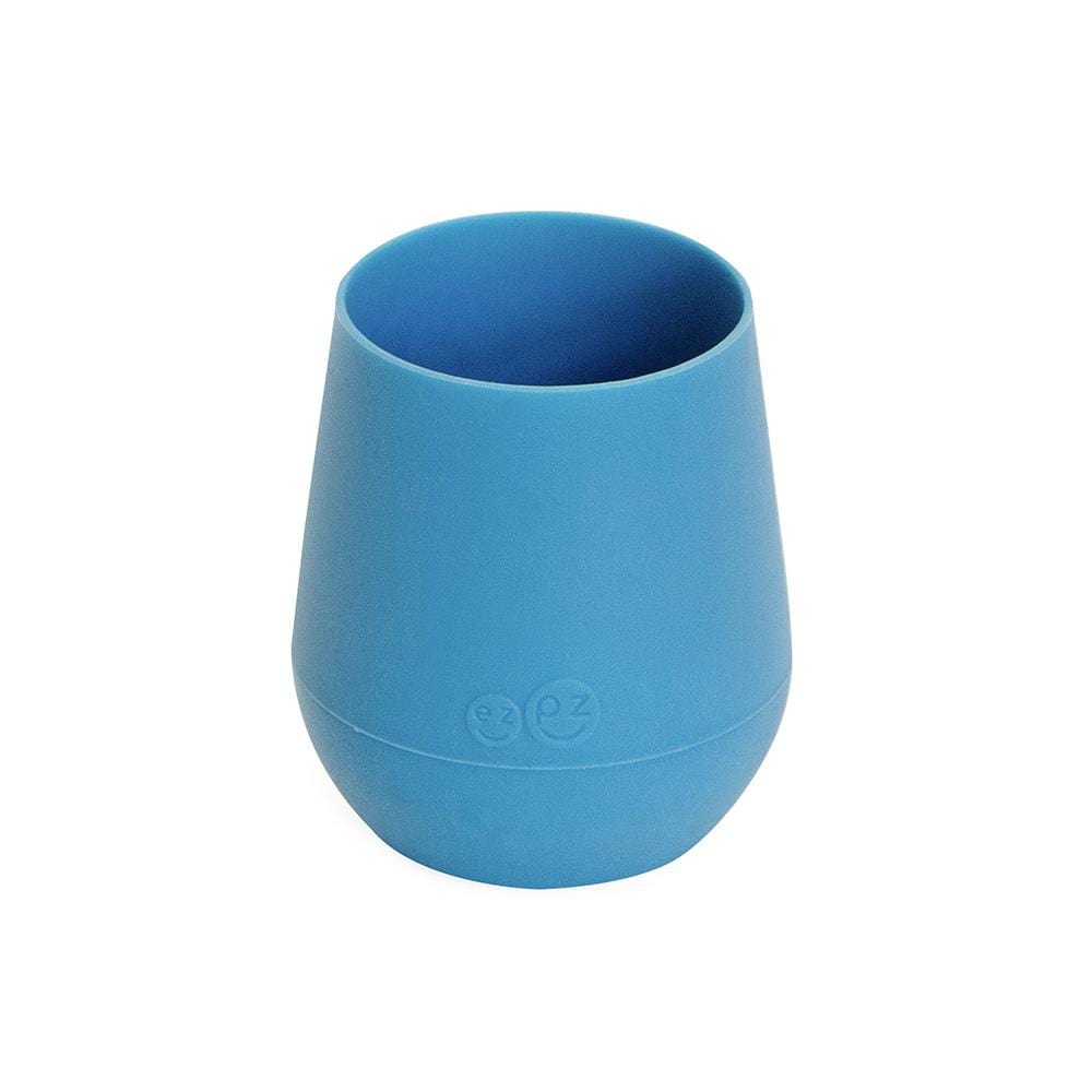 Silicone blue ezpz tiny cup that holds 2oz