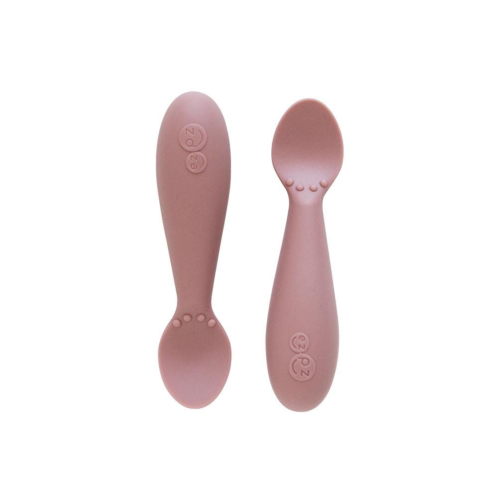 Silicone blush ezpz spoon set includes 2 spoons