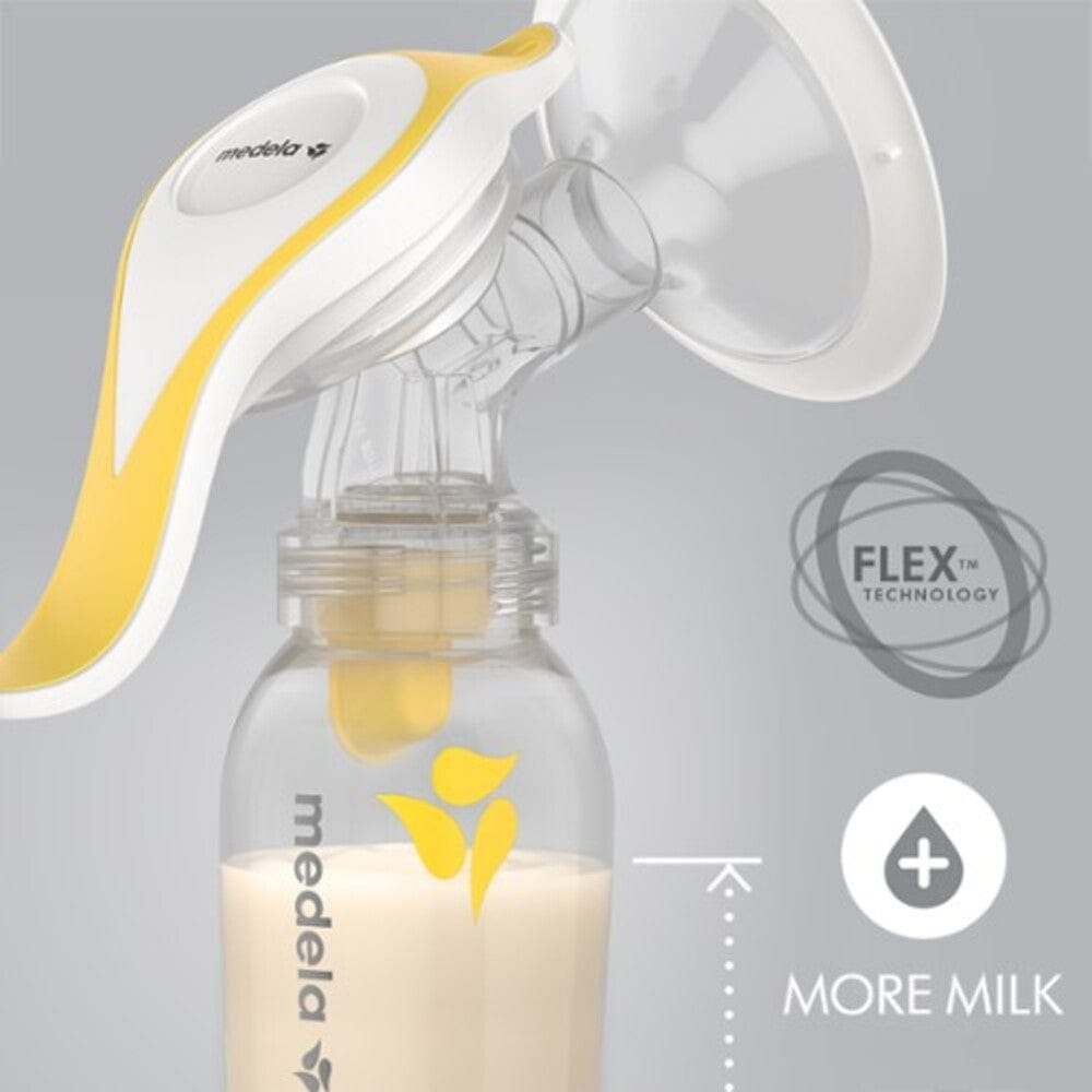 The Medela Harmony Flex breast pump holds more milk in the reservoir. 
