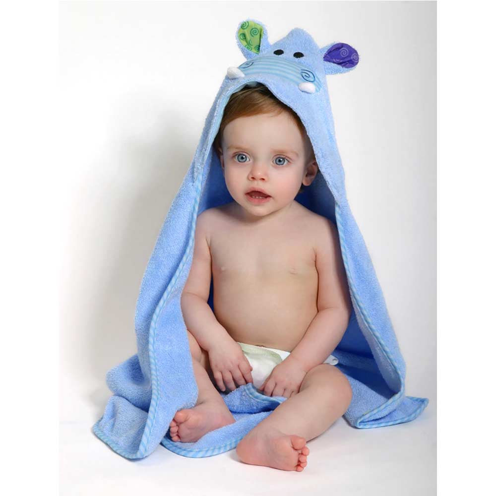 Zoochini Hooded Baby Towel | Henry the Hippo By ZOOCCHINI Canada - 51433