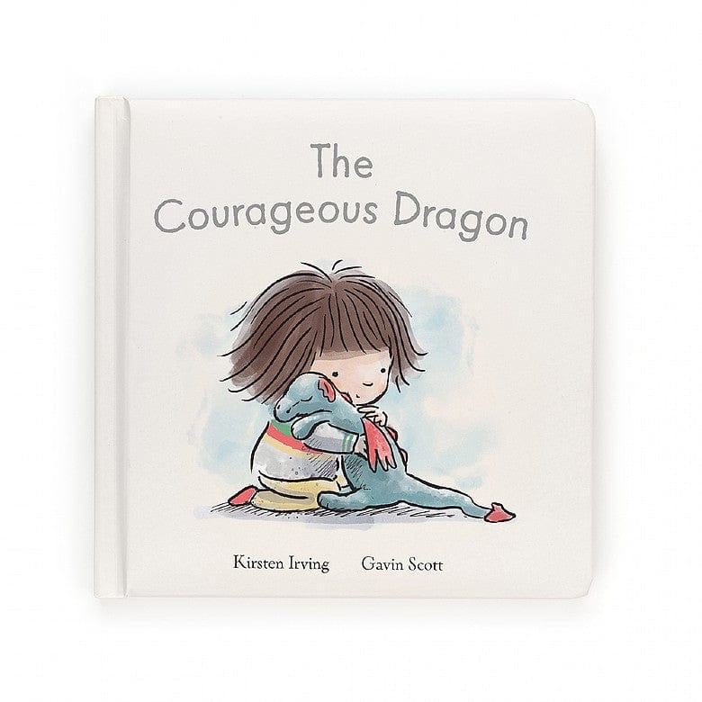 Square book with small child and dragon on the cover