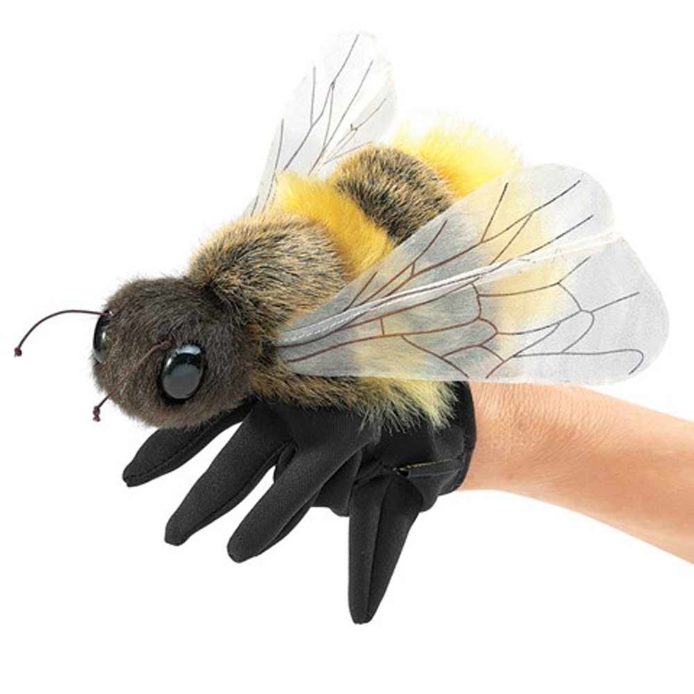 Folkmanis Hand Puppet Honey Bee has a glove underneath with puppet on top of glove
