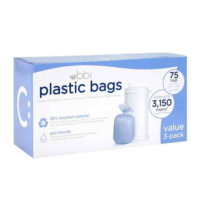UBBI Plastic bags for their diaper pail. 75 bogs and holds up to 3,150 diapers.