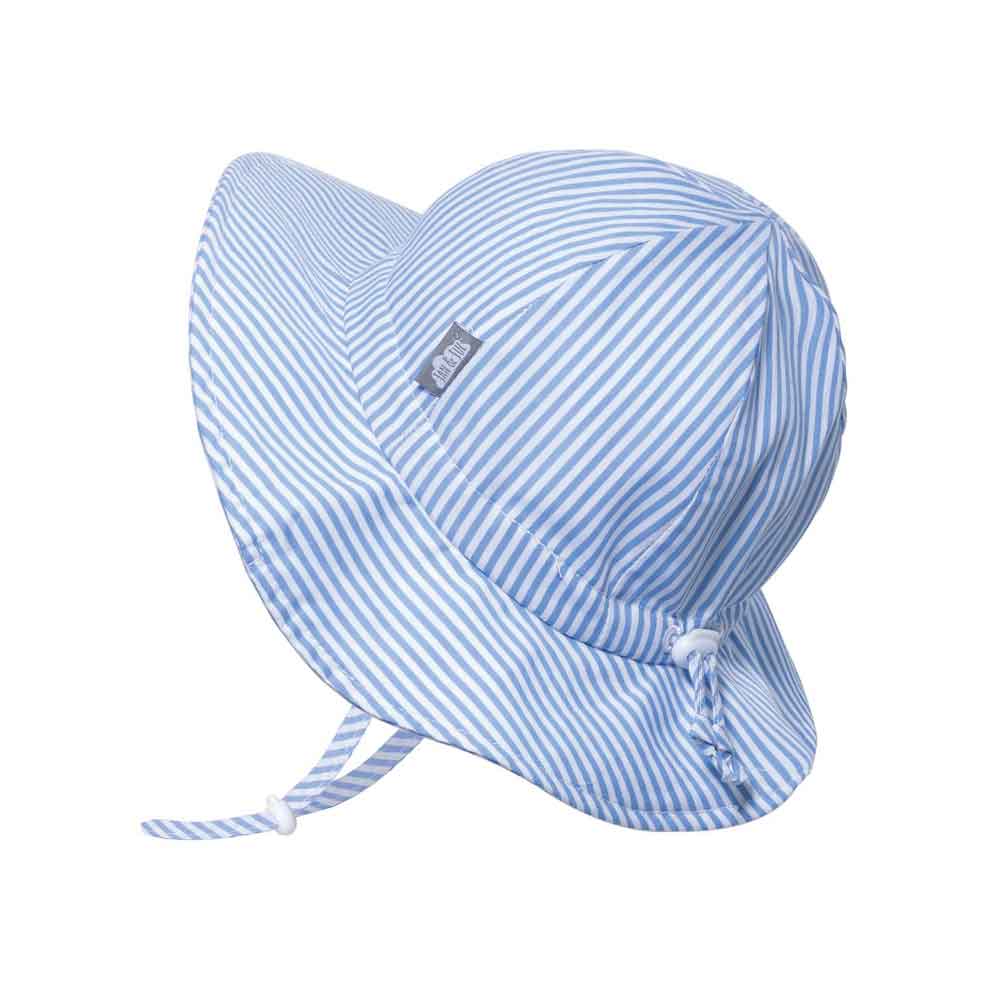 S (0-6M) Jan & Jul Cotton Floppy Sun Hat - Blue Stripe By JAN&JUL Canada - 53933