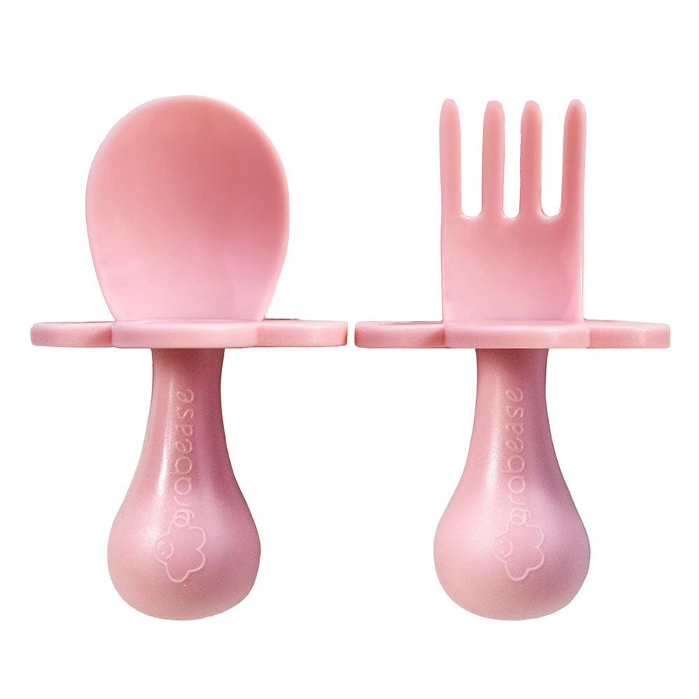 Grabease Fork and Spoon Mealtime Feeding Set Blush